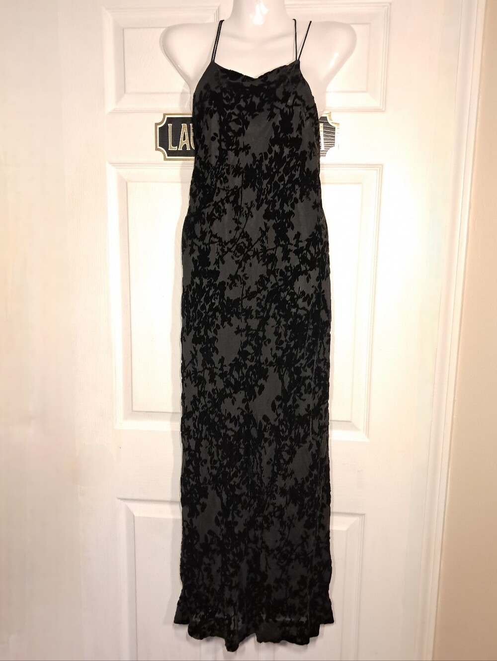 Express Vintage Y2k Velvet Burn Out Silk Dress